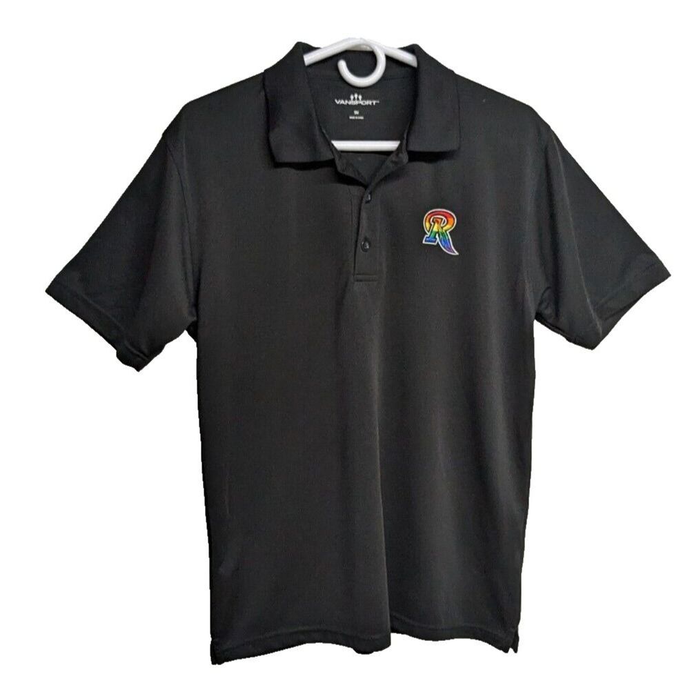 Rochester Red Wings Baseball Polo Small Team Swag Pride Rainbow Logo Black S